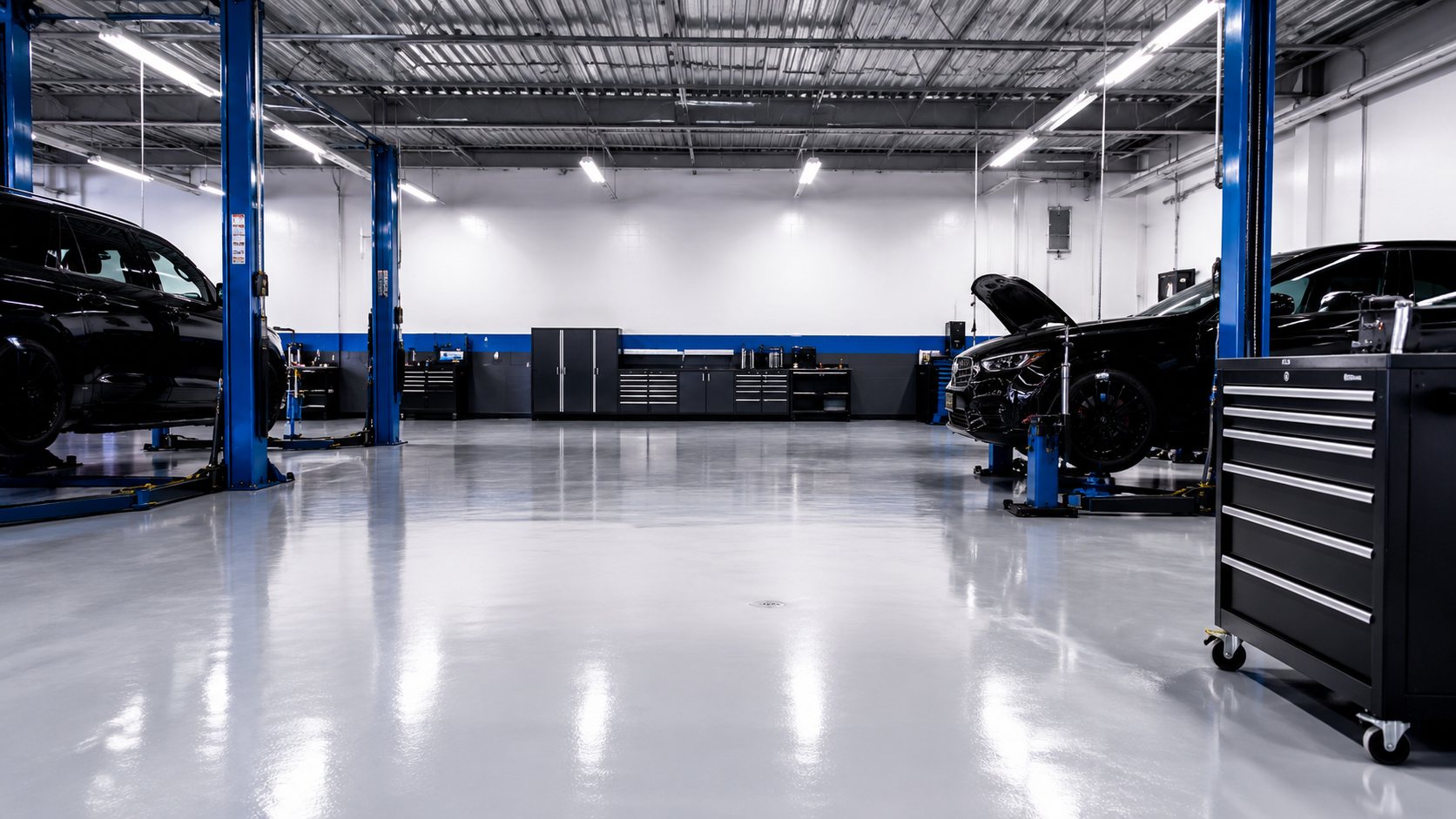 The service bay at DAVID's Auto Care in Sioux Falls, SD